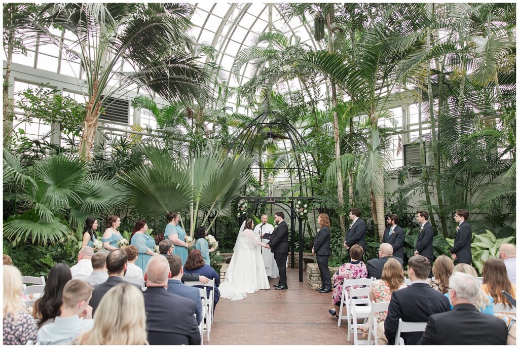 Franklin Park Conservatory wedding ceremony in Columbus, Ohio. 